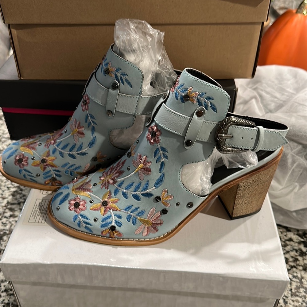 Blue booties 9